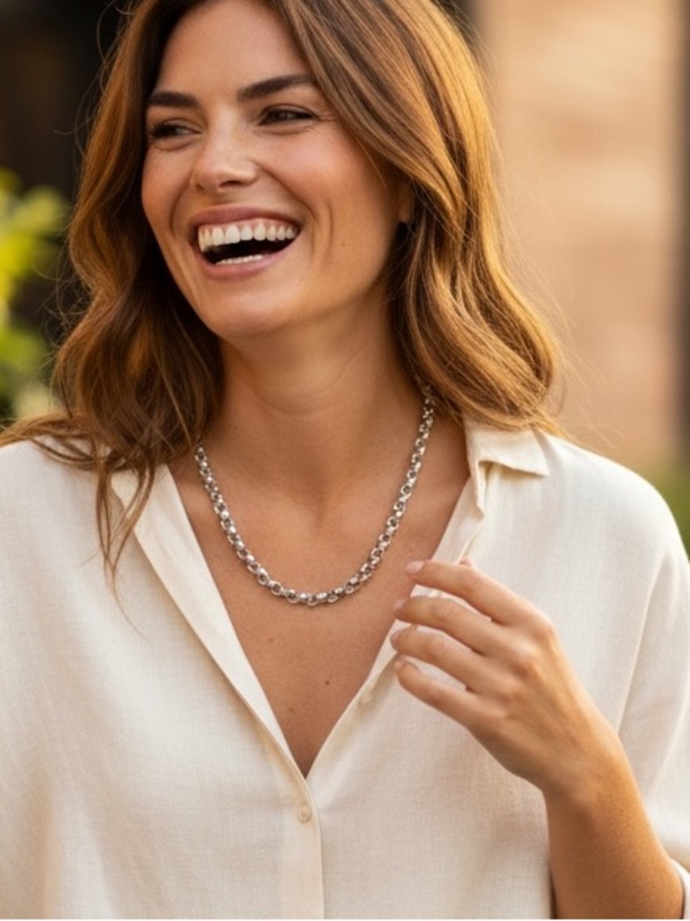 Sterling stamped silver necklace